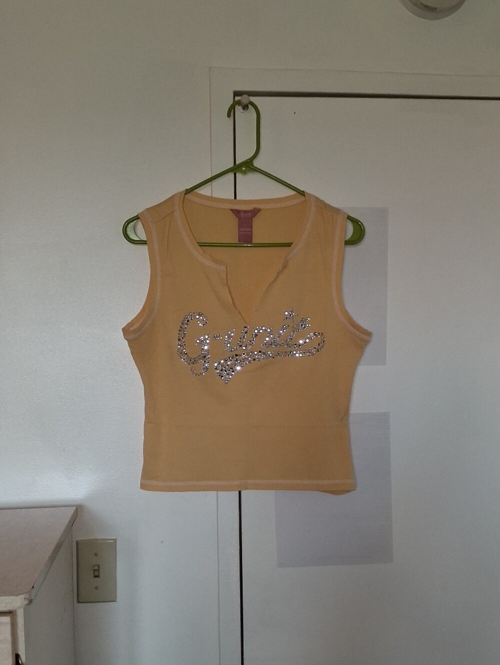 G-Unit 50/Cent Yellow Rhinestones Tank Top SzM